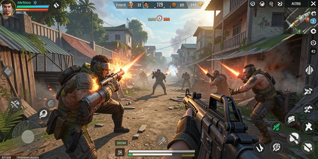 Tampilan gameplay seru dari API288 saat karakter beraksi di medan perang.