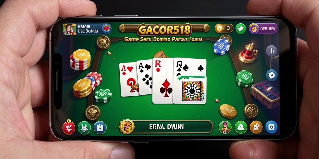 Screenshot utama GACOR518 menampilkan gameplay seru permainan Domino.