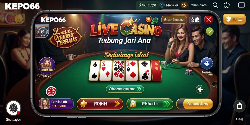 Screenshot gameplay KEPO66 menampilkan dealer dan permainan yang menarik di Live Casino.