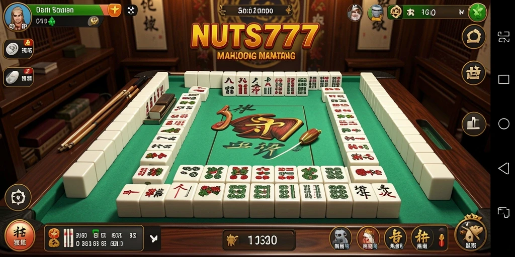 Tampilan gameplay NUTS777 yang menarik dengan desain ubin Mahjong.