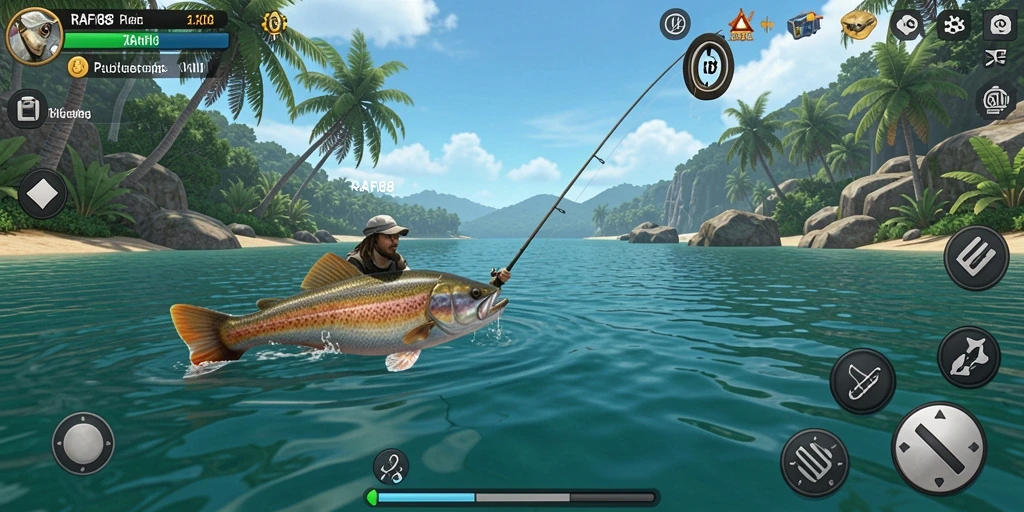 Tampilan gameplay memancing yang menarik dan mendebarkan di RAFI88.