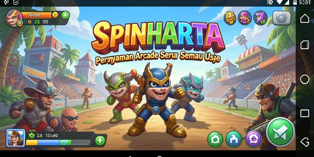 Tampilan gameplay SPINHARTA yang mendebarkan dan penuh warna.