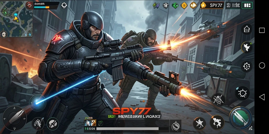 Tampilan gameplay SPY77 menampilkan strategi dan aksi yang mendebarkan.